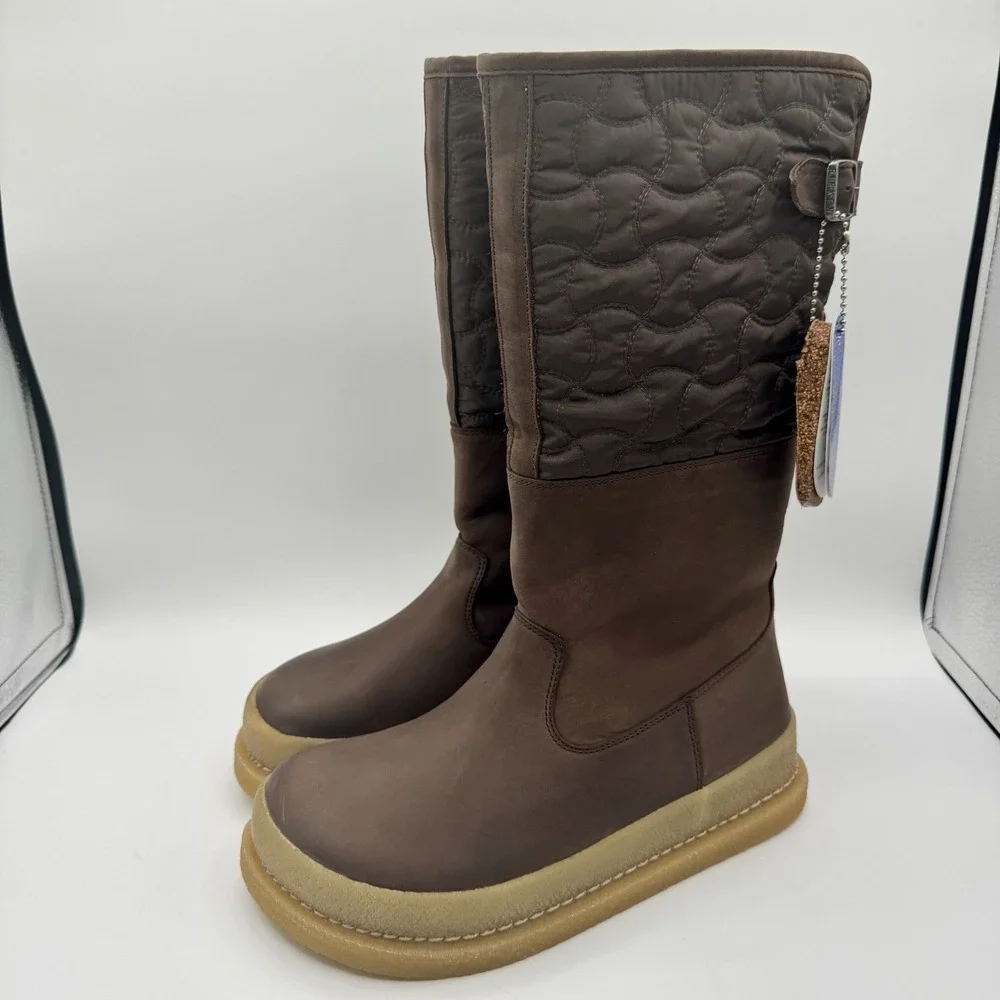 Birkenstock Iskut‎ Boots Women's Size 7 EU 38 Brown Leather Fleece-Lined